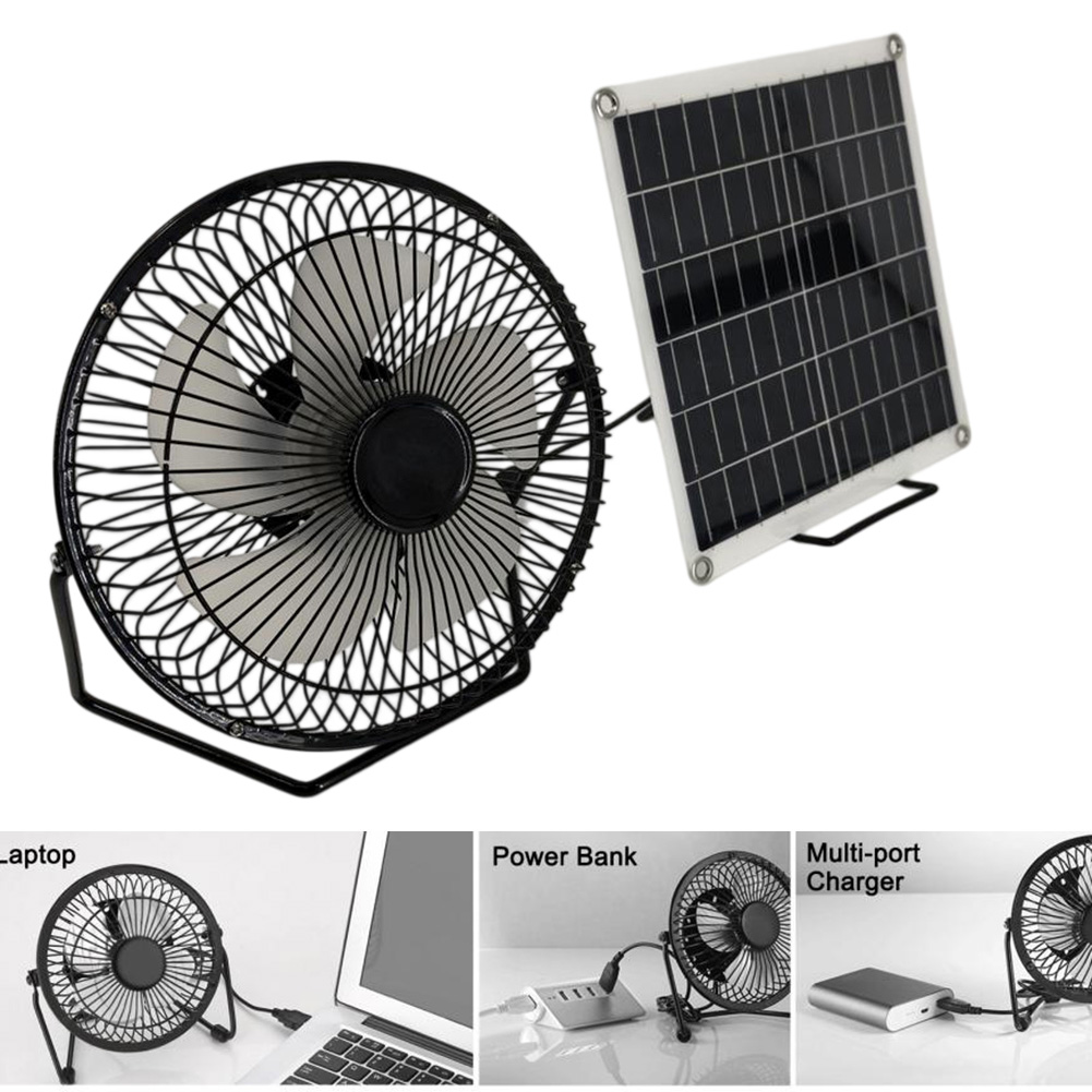 Panel Power Outdoor - 10W zonnepaneelventilator compatibel met USB-powerbanks en