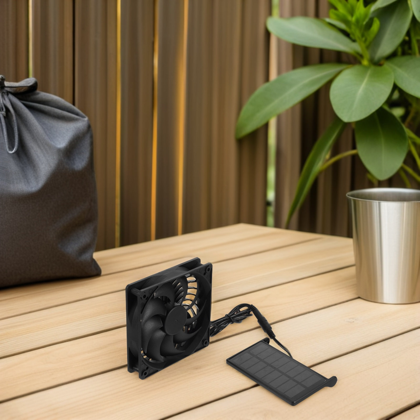 Panel Power Outdoor - Zonneventilator 3W, op zonne-energie, voor huisdierenhuis,