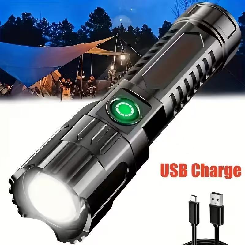 Outdoor Power Supply - Nieuwe krachtige led-zaklamp, oplaadbare USB-zaklamp, zoombaar