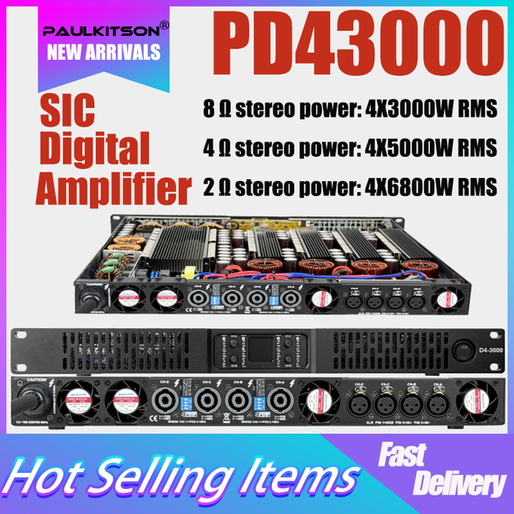 Outdoor Power Amplifier - Paulkitson PD43000 4x3000W 8Ω Professionele Digitale