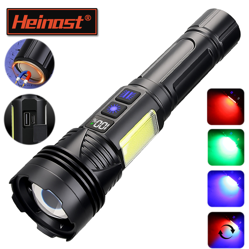 Outdoor Power Works - Krachtige LED-handzaklamp USB oplaadbare tactische zoomlamp
