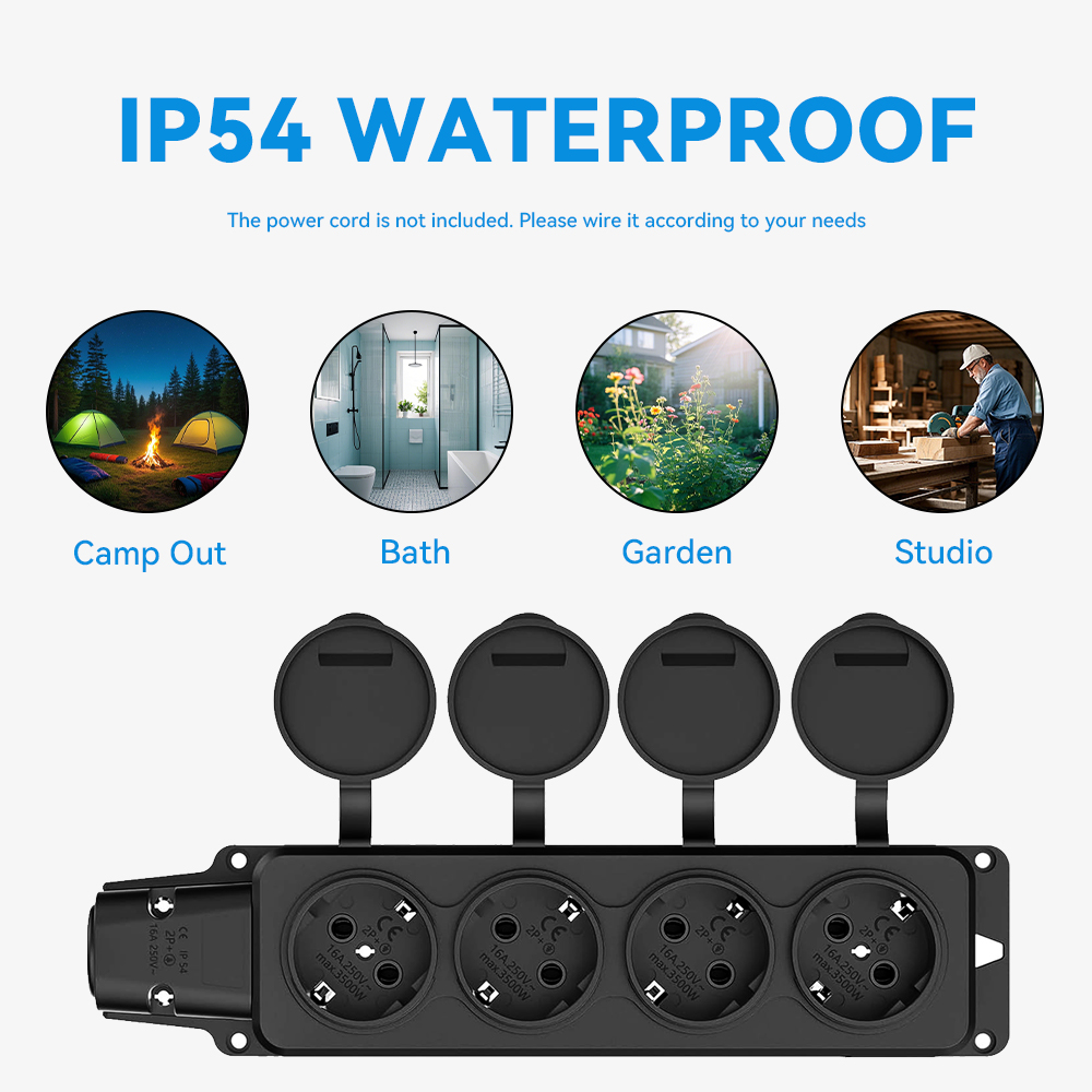 Waterdichte buitenstekkerdoos, - Outdoor Power Strip With Cover recensie en prijs