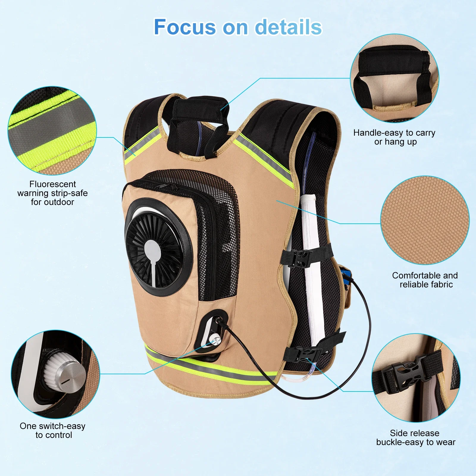 Airco-koelvest met DC-microcom - Outdoor Power Works recensie en prijs
